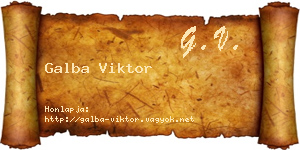 Galba Viktor névjegykártya